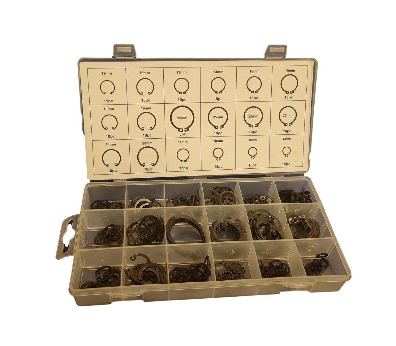 Låseringssortiment 225 dele udvendig og indvendig