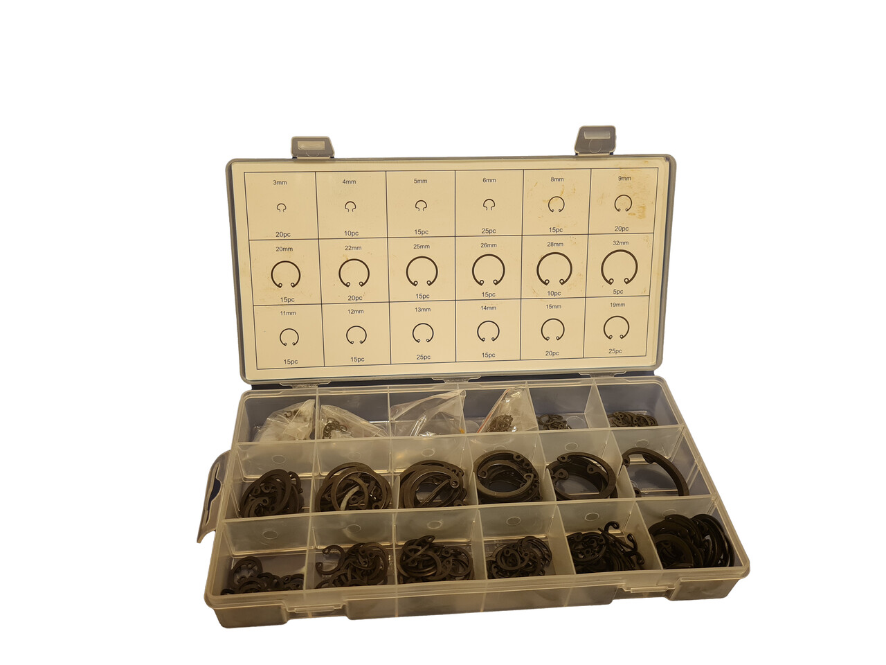 Låseringssortiment 300 dele indvendig