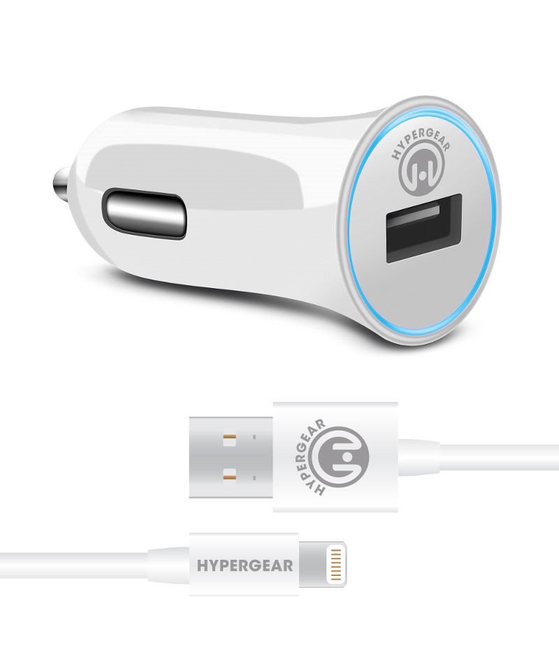 Hypergear 12V/24V USB oplader /m Lighting kabel