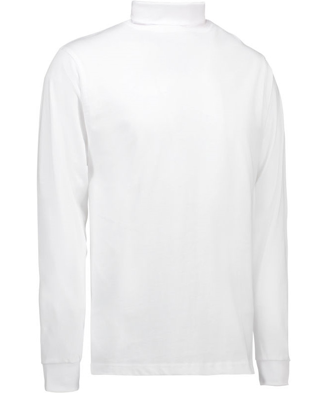 ID langærmet T-shirt m/ rullekrave (Hvid, M)