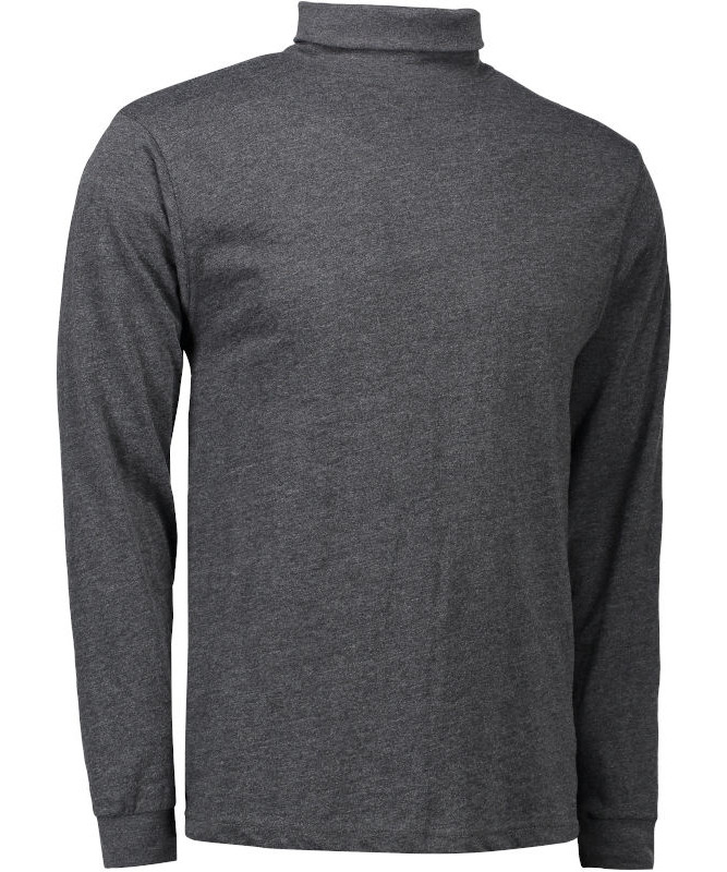 ID langærmet T-shirt m/ rullekrave (Grafit Melange, M) billede
