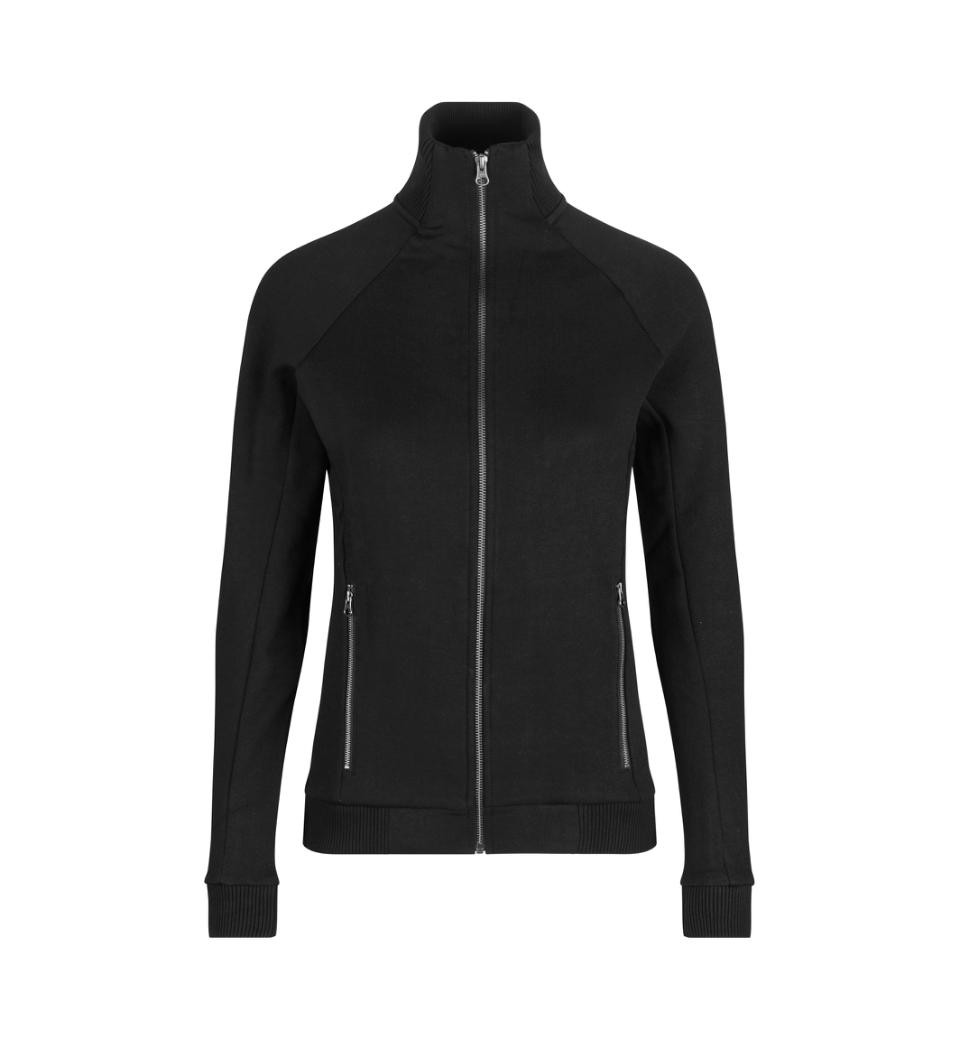 ID dame Sweat Cardigan zip (Sort, S) billede