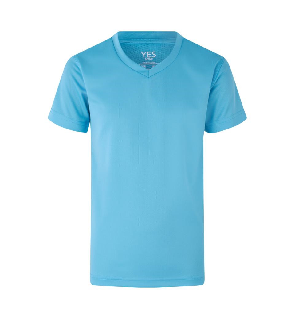 ID YES Active Børne T-shirt (Cyan, 12/14 ÅR)