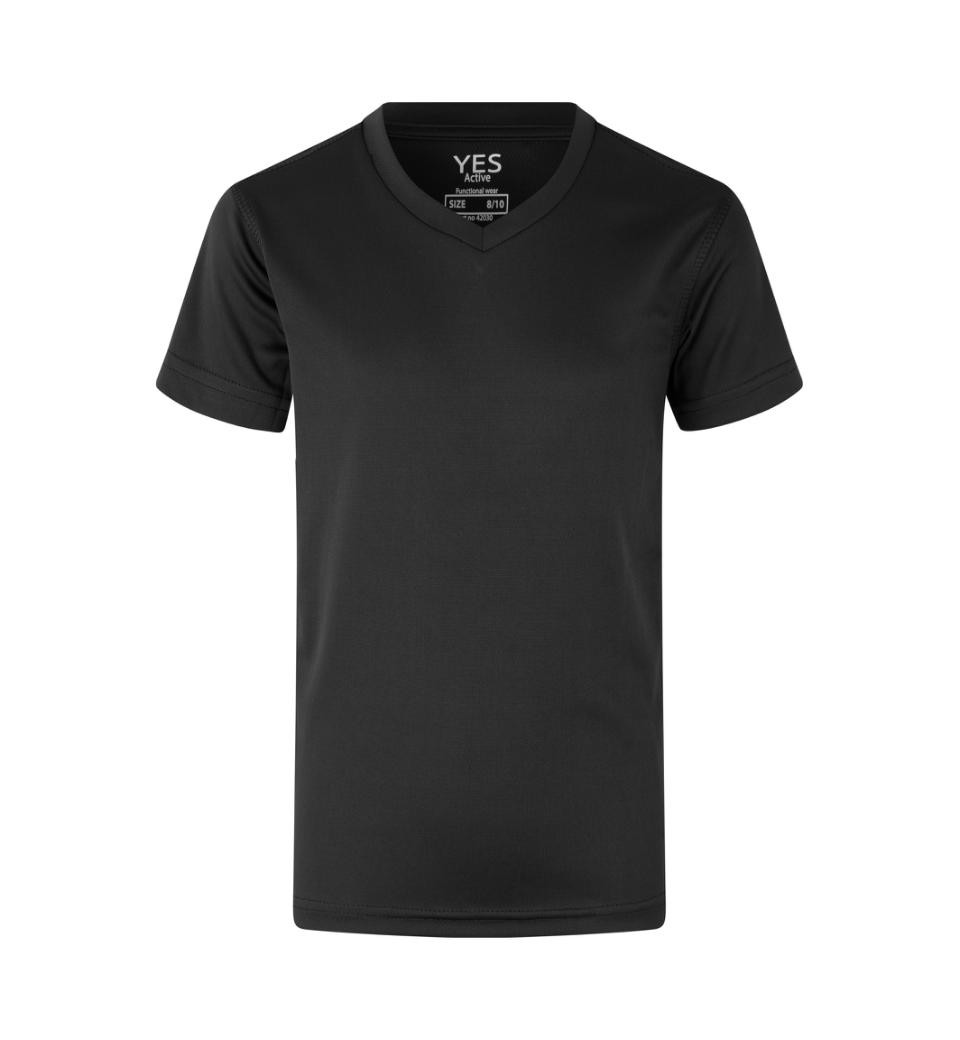 ID YES Active Børne T-shirt (Sort, 12/14 ÅR)