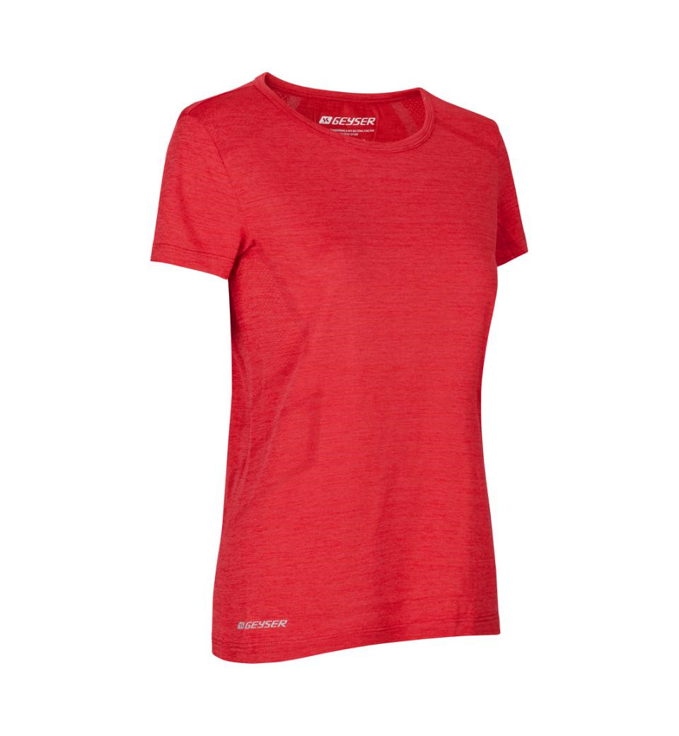 ID Geyser kortærmet dame t-shirt - seamless (Rød Melange, S)
