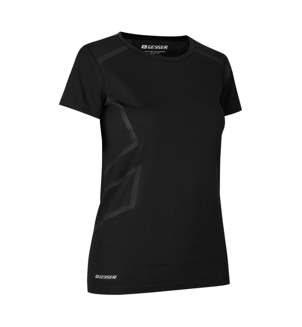 ID Geyser kortærmet dame t-shirt - seamless (Sort Melange, M)