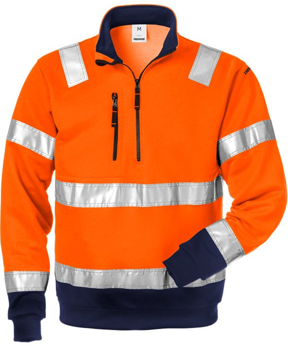 Kansas/Fristads Hi-Vis sweatshirt (Hi Vis Orange/Marine, 3XL)