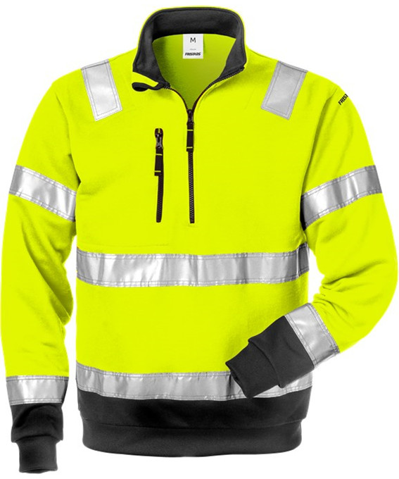 Kansas/Fristads Hi-Vis sweatshirt (Hi Vis Gul/Sort, S)