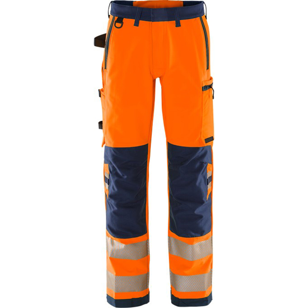 Se Kansas/Fristads HI VIS Green Stretchbukser kl. 2 (Hi Vis Orange/Marine, D112) hos Specialbutikken