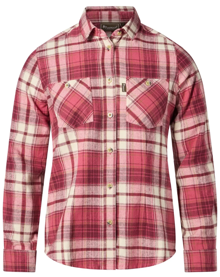 Pinewood Felicia Flannel Shirt (CherryPink/OffWhite, L)