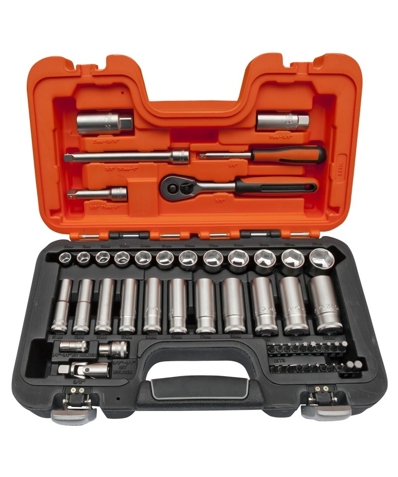 "Bahco topnøglesæt 1/4"" og 3/8"" 53 dele"