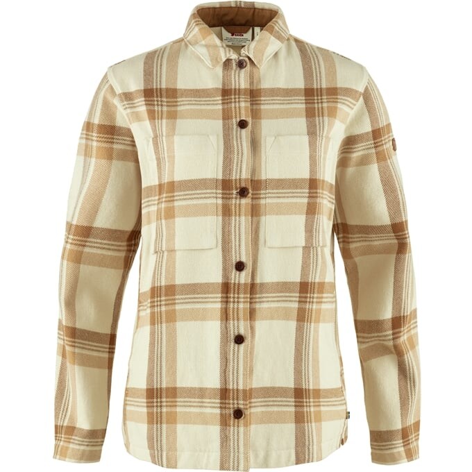 Fjällräven Womens Singi Flannel Overshirt (Hvid (CHALK WHITE-DUNE BEIGE/113-196) Medium)