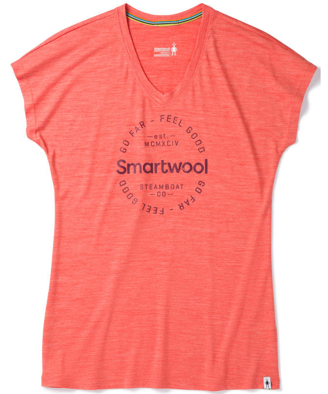 Billede af Smartwool Women's Merino Sport 150 Go Far Feel Good T-shirt (Light Habanero, XS)