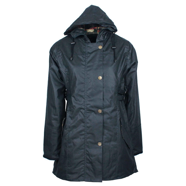 Oxford Blue Katrina Wax Jacket Navy M