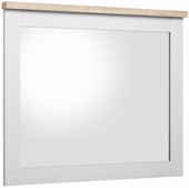Spiegel HALEY 84x65 cm aus Holzwerkstoff in weiß-eichefarben