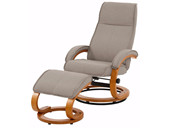 Relaxsessel PAM mit Hocker Stoffbezug in beige