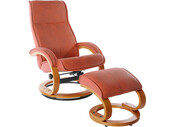 Relaxsessel LIAM mit Hocker Microfaser Bezug in terracotta