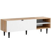 TV-Lowboard LAHANA mit Klappe in eiche/weiß, Breite 140 cm