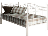Tagesbett FLORENZ 90 cm aus Metall in weiß, ausziehbar