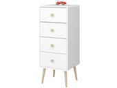 Kommode GIGI 4 Schubladen im skandinavischen Design, weiß