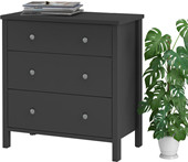 Kommode TICO 3 Schubladen aus MDF in schwarz