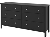 Kommode TICO mit 3+3 Schubladen aus MDF in schwarz