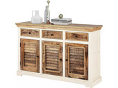 Sideboard SYLT Breite 140 cm Mangoholz natur weiß