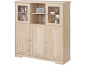 Highboard NELE aus MDF in eichefarben mit 2 Glastüren
