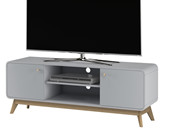 2-trg. TV-Lowboard CARMEN in grau/grau, Breite 140 cm