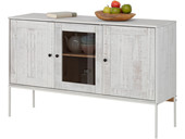 Sideboard FLORA 130 cm BreiteMassivholz in creme/weiß