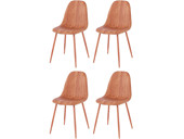 4er-Set Stühle BODO aus Kunstleder mit Metallbeinen in braun