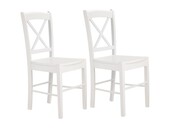 2er-Set Stühle TRENDY aus Hevea-Holz in weiß (Kreuz)