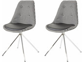 2er Set Stuhl DOVE Microfaser in Retro Design