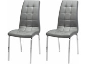 2er Set Stuhl LUNAR aus Kunstleder in grau