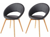 2er Set Stuhl TUXEDO aus Kunstleder in schwarz