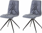 2er-Set Stühle GARY mit Kunstleder in blaugrau/schwarz