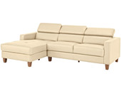 3-Sitzer Sofa LUCA aus Glattleder & PU in creme Links