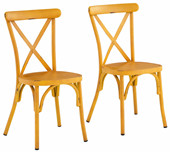 2er-Set Stühle LEVI aus Metall in gelb