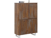 4-trg. Highboard LEANO aus Kiefer Massivholz in braun