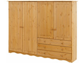 4-trg. Wäscheschrank MAISY aus Kiefer in gebeizt geölt