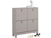 Schuhschrank ELFI mit 4 Klappen aus Kiefer in grau