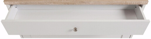 Schuhschrank HALEY mit 2 Klappen 1 Schubkasten in weiß/eiche