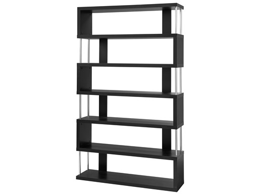 Regal RENA mit 6 Fächern aus MDF in schwarz, Höhe 191 cm