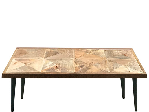 Couchtisch TANIA 120x65 cm aus Mangoholz mit Metallbeinen