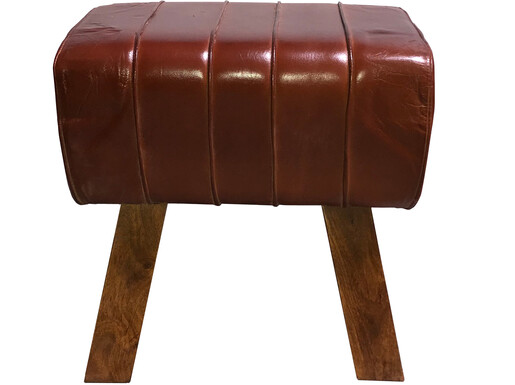 Hocker NERO aus Echtleder im Springbok Design in braun *Sonderartikel