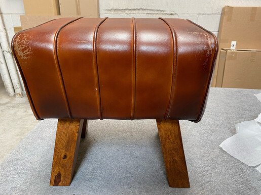 Hocker NERO aus Echtleder im Springbok Design in braun *Sonderartikel