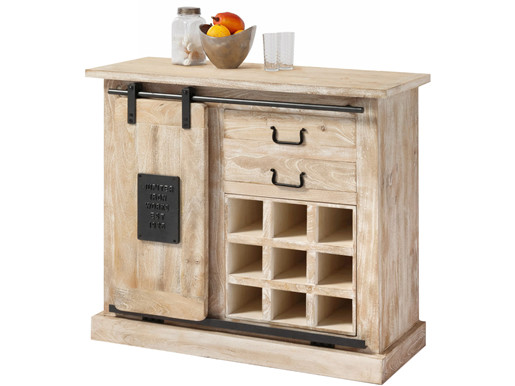 1-trg. Sideboard TANIA mit Weinregal aus Mangoholz