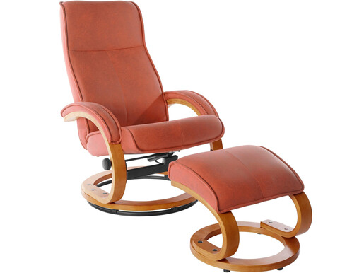 Relaxsessel LIAM mit Hocker Microfaser Bezug in terracotta