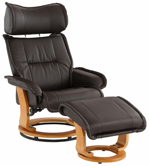 Relaxsessel ARDIN aus Microfaser in Schwarz mit Hocker