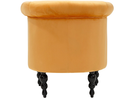 Sessel BASTIAN mit Samtbezug in goldfarben, Sitzhöhe 45 cm